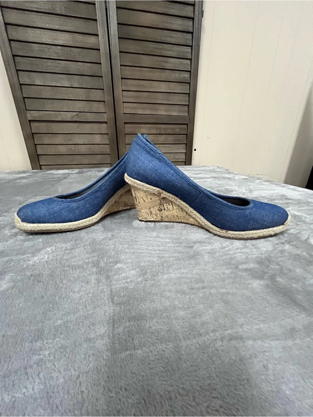 Skechers Denim Blue Espadrille Wedge Heels